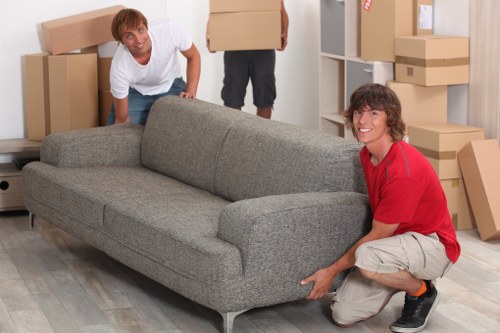 Helping load boxes and furniture into a removal van